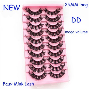Новые пушистые ресницы из искусственной норки, 25 мм, изогнутые DD