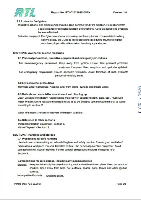 Certificate and Test Report